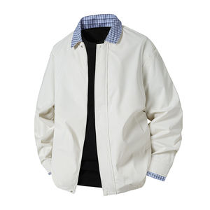 Chaqueta de solapa literaria a cuadros de manga larga para hombre con logo personalizado, abrigo cortavientos Joker 2025 nuevo para hombre, reversible - Product Image 2