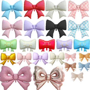Globo de Aluminio con Lazo en Color Macaron, Estilo Femenino, <span class=keywords><strong>para</strong></span> Decoración de Fondo de Bodas, Fiestas de Cumpleaños, Despedidas de Soltera y Eventos - Product Image 1