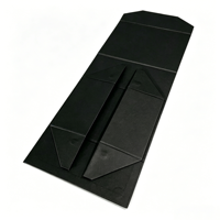 Boîte rigide pliable en carton noir mat de luxe avec logo personnalisé, fermeture magnétique, boîte cadeau en papier pour les petites entreprises