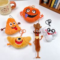 Ensemble de porte-clés en peluche sur le thème des monstres d'Halloween : Citrouille, Fromage, Croissant, Baguette, Nuage, Pendentif de poupée, Décoration pour sac à dos
