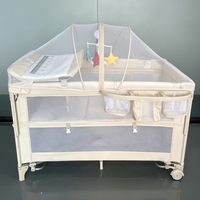 Parc pour bébé multifonctionnel et portable, lit bébé pliable avec moustiquaire et table à langer, lit cododo pour nouveau-né