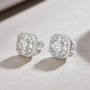 Prix bon marché bijoux en gros 925 argent Sterling VVS Moissanite <span class=keywords><strong>diamant</strong></span> boucles <span class=keywords><strong>d</strong></span>'oreilles pour hommes femmes E231213514-50 - Product Image 5