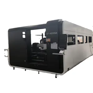 3KW 6KW 12KW CNC שולחן החלפת כיסוי שלם סיבי מתכת מכונת חיתוך לייזר LF4020GA