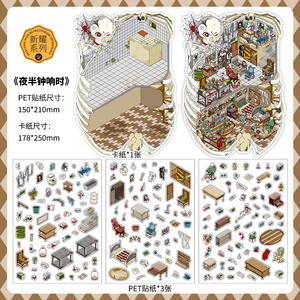 3 o 4 unids/pack el decimosexto y decimoséptimo de <span class=keywords><strong>la</strong></span> serie Six Bombs de negocios de hoy INS Scenic Handbook DIY Stickers - Product Image 6