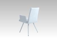 Nouvelle tendance, style nordique, chaise de salle à manger avec accoudoirs, revêtement en tissu, couleur blanche, pieds en métal avec revêtement en poudre