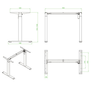 Cadre de bureau électrique assis-debout au design moderne, réglable en hauteur, en vente - Product Image 5
