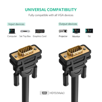 Câble VGA UGREEN pour Ordinateur, Transmission de Données, Signal VGA Mâle-Mâle 1080P, Câble Vidéo pour Ordinateur de Bureau, Projecteur, Ordinateur Portable