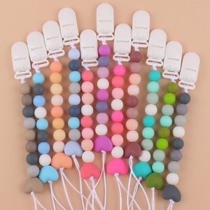 Catena Portaciuccio in Silicone Portatile, Clip in Silicone per Alimenti, Catena <span class=keywords><strong>Anti</strong></span>-Caduta per Ciuccio, Supporto per Tettarelle per Neonati - Product Image 2