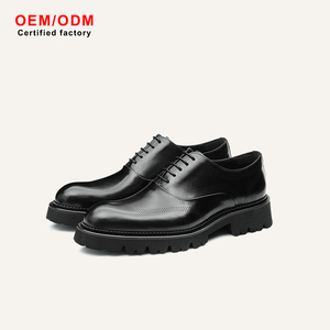 Chaussures Oxford montantes en cuir de vachette pour hommes, personnalisées OEM, à lacets, pour affaires, décontractées, formelles, de mariage, avec embouts brillants, imperméables et respirantes - Product Image 2