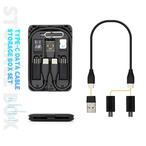 Bon marché avec support de téléphone portable voyage Usb type-c Micro Ios câble de charge rapide 3 en 1 ensemble de câbles type-c ensemble de rangement