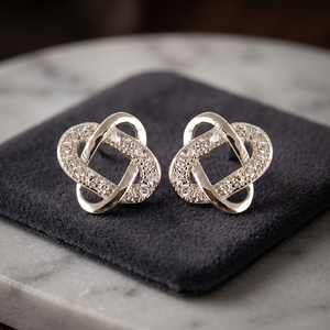 Elegant Geometric Heart Shape Stud Earrings Art Palace 925 Silver Rhodium Plated Zircon Pave Setting Trendy Women's Luxury Fine - Product Image 3