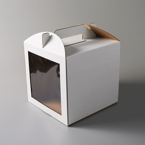 Sunshine Wholesale Large Transparent Windows Birthday Cupcake Packaging Paper Cake <b>Box</b> With Handle - Product Image 2