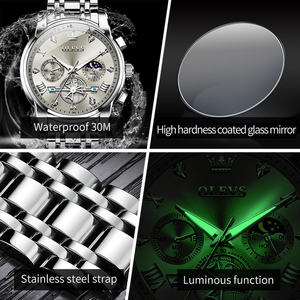   Montre-bracelet à quartz originale multifonctionnelle classique pour hommes avec logo personnalisé OEM, phase de lune, étanche 2026 - Product Image 6