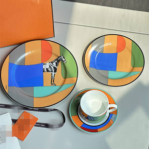 Regalo de Navidad, platos de cerámica Vintage para servir, juego de vajilla de porcelana y taza de café - Product Image 1