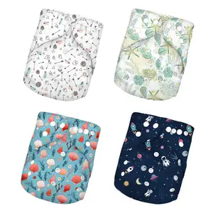 EASYMOM Wholesale Factory Baby Use Cloth Nappies Soft Gray Suede Cloth All In One Baby Cloth Diapers For Babies