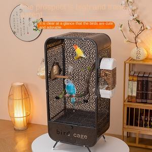 <span class=keywords><strong>Cage</strong></span> pour perroquet en fil de fer carré extra large avec barres horizontales-Manoir à plusieurs étages pour calopsitte, gris africain, ara - Product Image 3