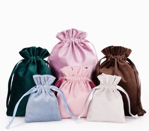 Sacs en velours à cordon, sacs cadeaux, emballages, pochettes à bijoux en daim, logo personnalisé imprimé, vente en gros - Product Image 2