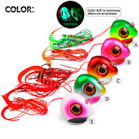 WildTrek 60g-200g Leurre Jig Head Kabura Snapper Slider avec jupe en silicone et doubles hameçons, appât dur pour eau salée, pour la pêche au bar et au cabillaud en eau lente