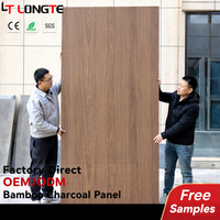 Panneau mural en fibre de bois de bambou et charbon de bois co-extrudé de qualité supérieure, panneau WPC en cristal de carbone, prix fabricant
