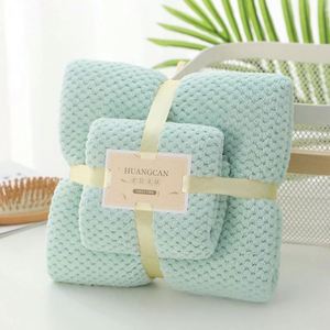 I-0674 High Quality Coral Velvet Bath & Face <b>Towel</b> Set Soft & Absorbent Knitted Factory Wholesale Bath <b>Towel</b> Set - Product Image 5