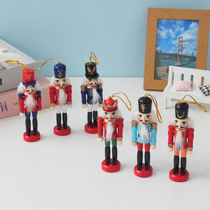 Ensemble de décorations de Noël en bois, soldats casse-noisettes, 6 pendentifs en bois, vente en gros directe d'usine - Product Image 3