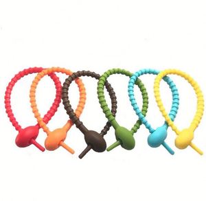 Attaches en silicone colorées personnalisables avec logo, réutilisables, réglables, pour sacs, clips de fermeture, sangles polyvalentes - Product Image 1