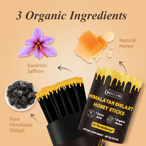 Stik Madu Shilajit Himalaya Organik Rasa Stroberi OEM 30 Stik Dengan Ekstrak Akar Ashwagandha dan Ekstrak Tanaman Saffron - Product Image 3