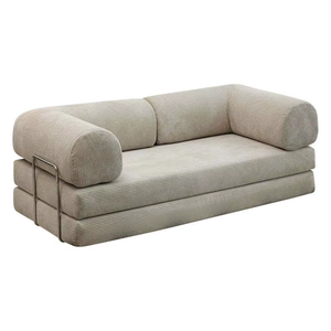 <b>Modern</b> Compression <b>Sofa</b> <b>Bed</b> Set Fabric Sectional Modular Design Stainless Steel Legs Square Shape Vacuum Packed for Villa Living - Product Image 6