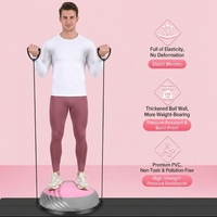 Ballon d'équilibre de yoga et de Pilates en ABS et PVC de 60 cm de diamètre - Conception demi-ballon avec pompe à pied, antidérapant et durable pour les exercices de la zone abdominale