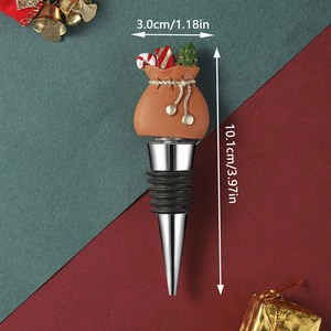 Christmas Wine Bottle Stopper Resin Santa Sack Decor Holiday Gift Party Decoration - Product Image 2