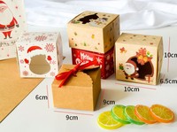 Caja de Regalo Navideña Pequeña Personalizada con Ventana Transparente, Envases de Papel para Dulces, Galletas, Chocolates y Golosinas Navideñas