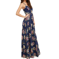 Longue robe à fleurs en mousseline de soie 2022, bretelles Spaghetti, col en v, imprimé floral, portefeuille, maxi, décontractée, élégante pour femmes, plage, été, vente en gros