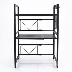 Estante Metálico Retráctil de Tres Niveles Ajustable <span class=keywords><strong>para</strong></span> Almacenamiento en Cocina, Ideal <span class=keywords><strong>para</strong></span> Horno de <span class=keywords><strong>Microondas</strong></span>, <span class=keywords><strong>Arrocera</strong></span> y Utensilios de Cocina - Product Image 2