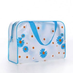 Sac fourre-tout à motif floral en gros d'usine, trousse de toilette transparente en PVC, sac cosmétique de voyage grande capacité - Product Image 5