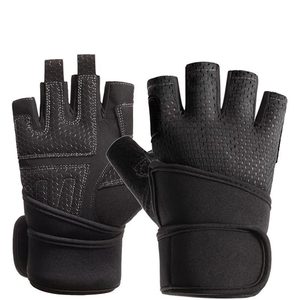 Gants de fitness en cuir à demi-doigts, respirants, pour l'entraînement, la musculation et le bodybuilding - Product Image 1