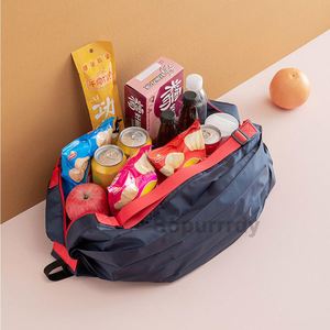 Sac de courses pliable personnalisé avec logo, sac de courses réutilisable pliable, sac de voyage en polyester imperméable, sac de voyage en toile - Product Image 5