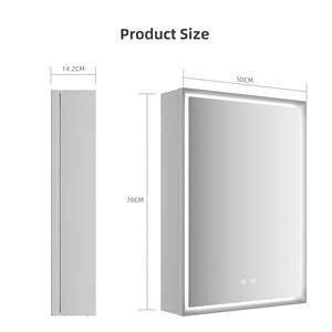 Các Nhà Sản Xuất Treo Tường Có Thể Điều Chỉnh Kệ Vanity LED Với Ánh Sáng Thông Minh Chống Sương Mù Phòng Tắm Hiện Đại Gương Tủ 500X700 - Product Image 6