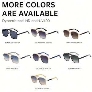 Lunettes de soleil pilote carrées vintage 2025 pour homme avec double pont, protection UV400, personnalisables avec logo - Product Image 6