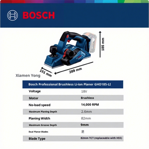 <span class=keywords><strong>Raboteuse</strong></span> électrique au lithium <span class=keywords><strong>Bosch</strong></span> de qualité industrielle, moteur à balais 1800W, batterie 2000mAh, application bois GHO 12V-20 - Product Image 5