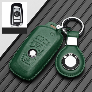 Étui de protection pour clé de voiture en cuir véritable, coque, housse, accessoires pour <span class=keywords><strong>BMW</strong></span> 3 X5 525 320li 7 Series, porte-clés, sac - Product Image 3
