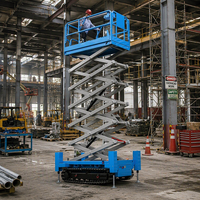 Lift Gunting Listrik Beroda Rantai Beban Berat 10.5m GS0810TL-B Platform 500kg dengan Ekstensi 900mm untuk Perawatan Fasilitas