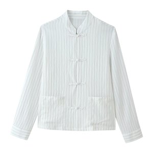 KAR&OT ZA <span class=keywords><strong>Camicia</strong></span> da <span class=keywords><strong>donna</strong></span> estiva 2026 nuova casual semplice a maniche lunghe girocollo in raso con nodo e bottoni 4786166 - Product Image 3