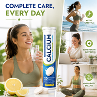 Comprimés effervescents de calcium, vitamine D3, magnésium, vitamine C - Complément minéral quotidien pour adultes, soutien immunitaire, antioxydant, ODM, OEM