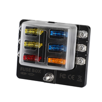 Boîtier de fusibles automobile 12-24V avec porte-fusibles à lame, voyant LED et vis de fixation pour véhicule, camping-car, yacht, VTT, UTV