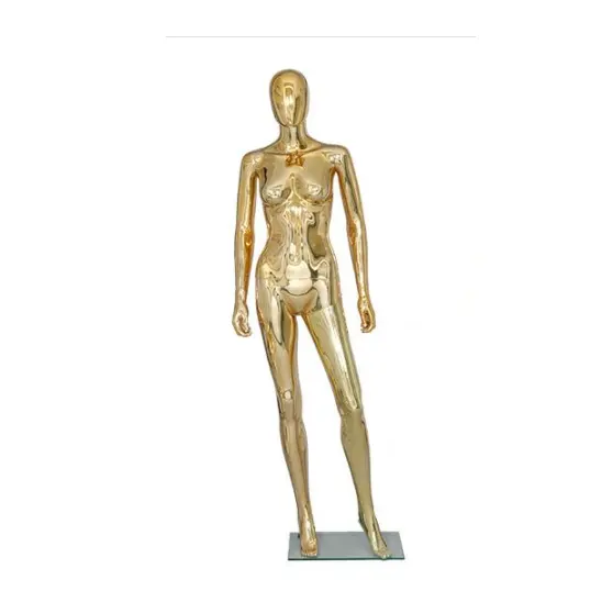 China Vervaardigen Goud Hoogwaardig Chroom Full Body Vrouwelijke Mannequin Etalage Plastic Mannequins