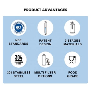 Tốt nhất bán 304 thép không gỉ trọng lực hệ thống lọc nước với mực nước cửa sổ <span class=keywords><strong>Countertop</strong></span> Máy lọc nước - Product Image 3