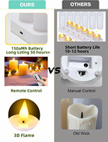 Bougie LED à flamme 3D réaliste rechargeable de haute qualité, personnalisable, longue durée, avec télécommande pour la décoration de la maison