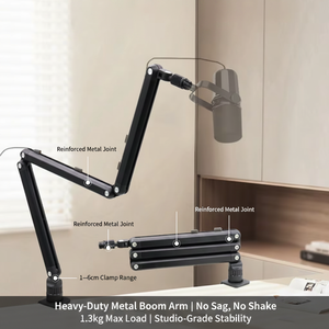 Brazo <span class=keywords><strong>de</strong></span> Micrófono Profesional con Resorte Interno Silencioso, Soporte <span class=keywords><strong>de</strong></span> Micrófono para <span class=keywords><strong>Estudio</strong></span> <span class=keywords><strong>de</strong></span> Podcast, Brazo <span class=keywords><strong>de</strong></span> Tijera Resistente para <span class=keywords><strong>Shure</strong></span> SM7B Blue Yeti - Product Image 1