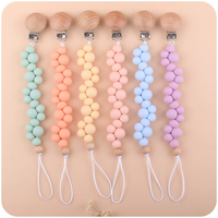 Attaches-sucettes en perles de silicone, porte-sucette pour bébé, sangle de sucette, laisse, porte-sucette pour bébé fille et garçon