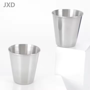JUXINDA Échantillon gratuit de verres <span class=keywords><strong>à</strong></span> liqueur en acier inoxydable Petites tasses en métal Tasses <span class=keywords><strong>à</strong></span> expresso empilables pour le camping - Product Image 2